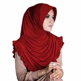 Sofia Hijab Kerudung Instan - Merah Marun  
