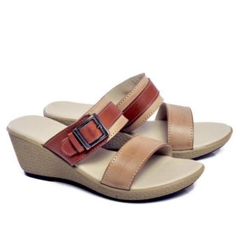 Spiccato Sandal Wedges Wanita 2244- Coklat  