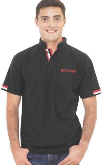 Spiccato SP 114.02 Polo Shirt Kasual Bahan Lacoste (Hitam)  