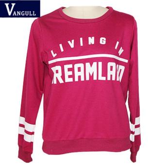 Sping Hoodies Pullovers 2017 High Street Autumn Women Casual Tops Long Sleeve Letters DREAMLAND Print (RED) - intl  