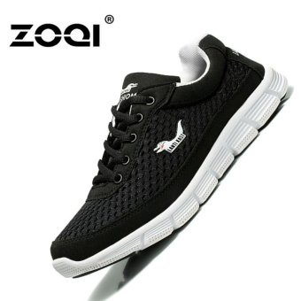 Sports Shoes Spring and Summer Net Shoes ZOQI Breathable Men 's Casual Shoes Student Running Shoes Travel Shoes(Black&White) - intl  