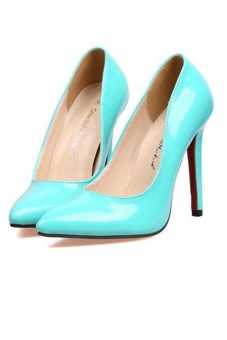SRZ Women Ladies High Heels Pointed Toe Pumps Stiletto Shoes Party Shoes Court Shoes (Blue) - intl  