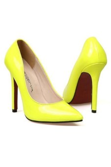 SRZ Women Ladies High Heels Pointed Toe Pumps Stiletto Shoes Party Shoes Court Shoes (Yellow) - intl  