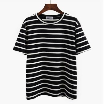 Students Striped t-shirt short-sleeved shirt new wave of student dress shirt spring and summer shirt  