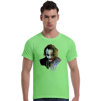 Suicide Squad Joker Art Face Cotton Soft Men Short T-Shirt (Green)   
