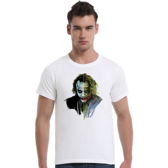 Suicide Squad Joker Art Face Cotton Soft Men Short T-Shirt (White)   
