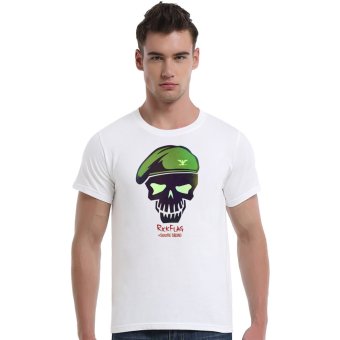 Suicide Squad Rick Flag Cotton Soft Men Short T-Shirt (White)   