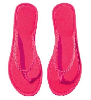 Summer Canvas Beach Slippers Flip Flops Sandals Rosy  