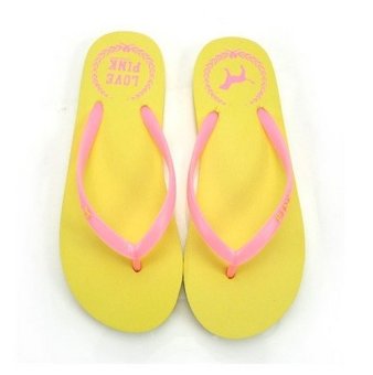 Summer Casual Beach Slippers Flip Flops Sandals Yellow  