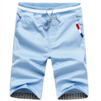 Summer Casual Fashion Men's Beach Shorts Men Loose Sport Shorts(Light Blue) - Intl  