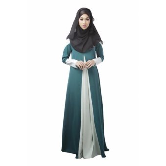 Summer dress long-sleeved dress colours of the Middle East A word loose big yards Muslim maxi dress - intl  