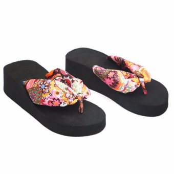 Summer flip-flops female sandals Slippers beach shoes Black - intl  