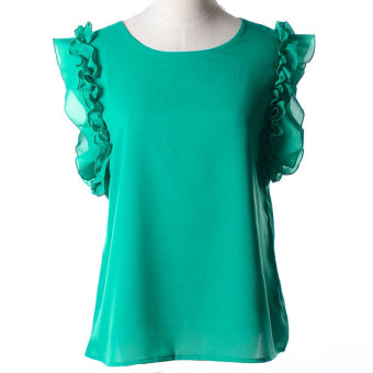 Summer Shirt Fashion Clothing Tops Tee Female Sleeveless T Shirt (Green fruit) - Intl  