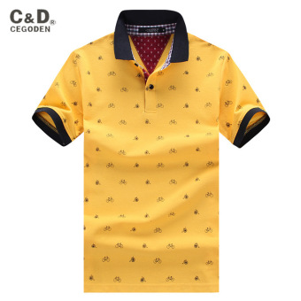 Summer Shirt T-Shirt Embroidered Floral Short Sleeved Polo Shirt Mens Casual Lapel  