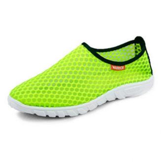 Summer shoes men's shoes breathable mesh movement leisure shoes a couple light pedal lazy shoes?Green?  