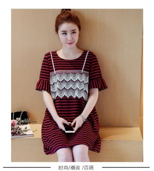 Summer Women Lactation Loose Pregnant Clothing Skirt Dress ?red? - intl  