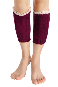 Sunwonder Avildlove Women Fashion Casual Knit Crochet Hollow Out Boot Cuffs Leg Socks Warmer (Red)  