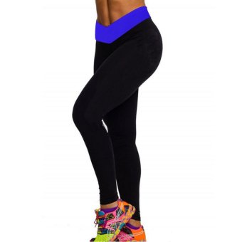 Sunwonder Women's Sexy Black High Waist YOGA Sport Running Pants Fitness Leggings (Dark Blue) - intl  