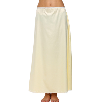 SuperCart Avidlove Women Satin Lace Trim Maxi Half Slip Underskirt Slip Skirt (Beige) - intl  