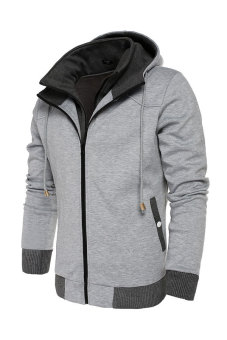 Supercart Coofandy Men's Warm Hooded Slim Pullover Coat Hoodies (Grey)    