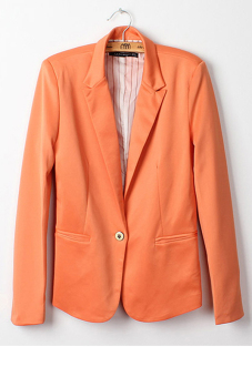 SuperCart Fashion Women Candy Color Basic Coat Slim Blazer Orange (Intl) - Intl  