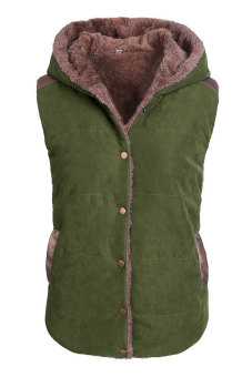 SuperCart Meaneor Autumn Winter Women Sleeveless Hoodie Zip Waistcoats Jacket (Green)   