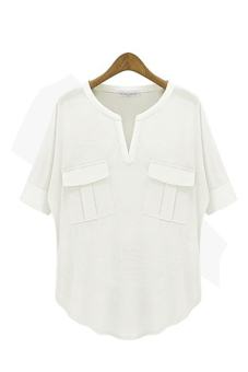 SuperCart Short-sleeve Cotton Women T-shirt Summer (White)   