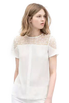 SuperCart Short Sleeve Lace T-shirt (White)   
