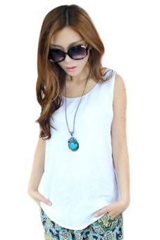 SuperCart Sleeveless Chiffon Tank Top (White)   