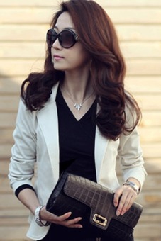 SuperCart Women Slim Casual Short Blazer Suit Jacket Coat Outwear (White) - Intl  