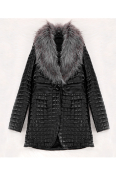 SuperCart Women Winter Warm Fur Collar Thicken Coat Overcoat Long Jacket Silver (Intl) - Intl  