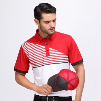 Svingolf Forged Polo Baju Golf - Pria (Merah / Hitam)  