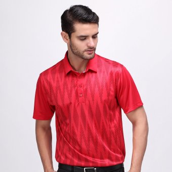 Svingolf Tenun Polo Baju Golf Pria (Merah)  