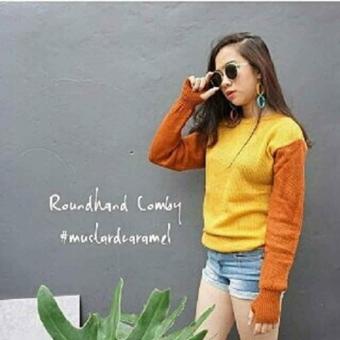 Sweater Rajut Roundhand Comby - Mustard Caramel  