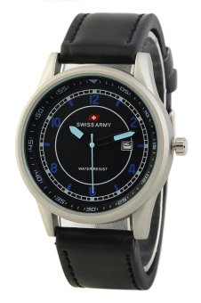 swiss army mens casual jam tangan pria hitam kulit swiss army mens casual jam tangan pria hitam kulit