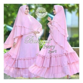 Syari Bilqis D Pink Bergo Lebar Busui Sleting Bhn Jersey  