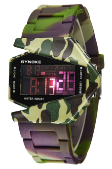Synoke Plane-shaped Military Men's Green Plastic Strap Watch UF-WSN027  