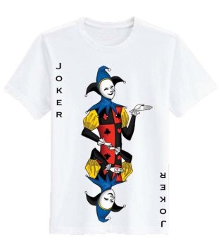 Sz Graphics Joker Denim T Shirt Pria Kaos Pria T Shirt Fashion Pria -Putih  