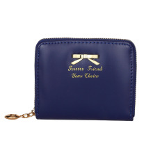 Tahan Lama Wanita Fashion Tas DOMPET Wanita KuLit IMitaSi MiNi PEMEGANG KARTU TAs Tangan Biru Tua