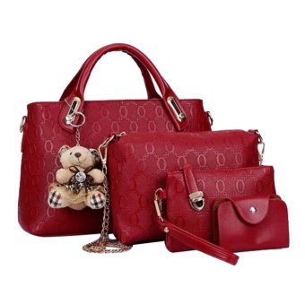 tas fashion high quality korean style 4in1 maroon tas fashion high quality korean style 4in1 maroon
