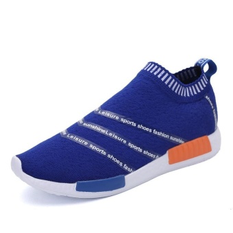Tauntte Four Season Breathable Men Sneakers Slip On Student Shoes Korean Style Casual Shoes (Blue) - intl  