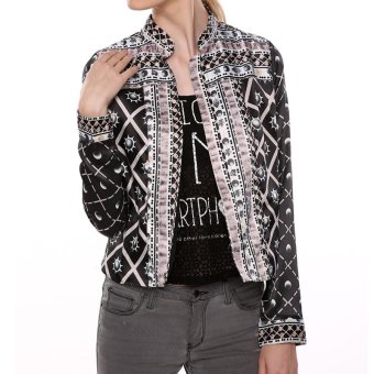 Teamtop Zanzea Women Print Fit Casual Long Sleeve Blazer Suit Jacket Coat Outwear - intl  