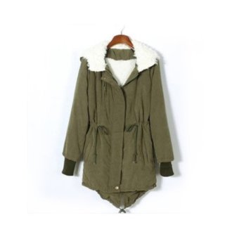 Teamtop ZANZEA Women Zip Hooded Parka Thick Fleece Warm Winter Coat Overcoat Long Jacket - intl  