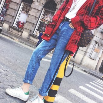 Ten-Stellar 2017 spring and summer new Korean casual high waist was thin cowboy pants female tide - intl  