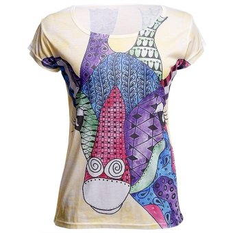 The latest new digital ladies long sleeved T-shirt loose-multicolor-4  