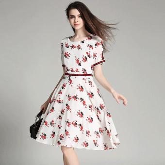 The New Summer Fashion Style Short Sleeved Chiffon Dress - intl  