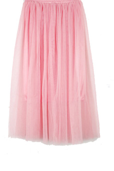 Toprank Women Lady New Lace Princess Skirts Fairy Style Voile Tulle Skirt Bouffant Long Puffy Skirts ( Pink )  