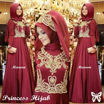 Trend Baju - Hijab Prince Bordir Pashmina Uk L - Maroon  
