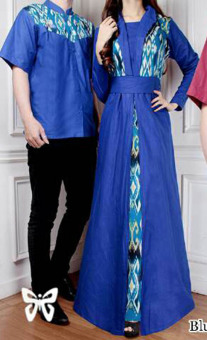 Trend Baju - Maxi Couple Motif Uk L - Biru  