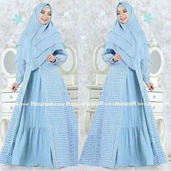 Trend Baju - Maxi Kotak Busui Uk L - Blue  